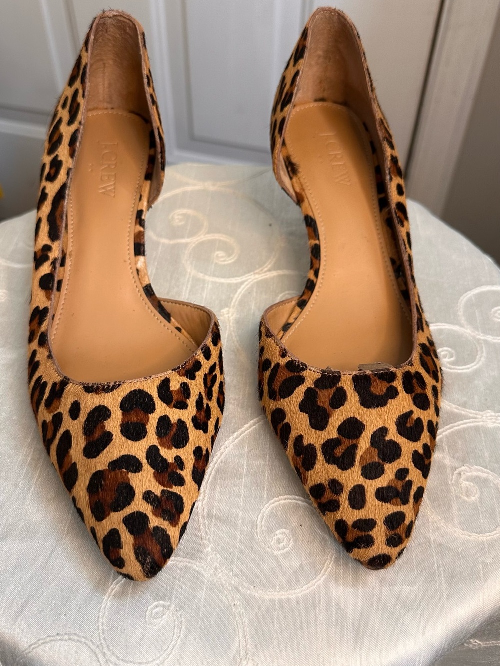 J. Crew Leopard Print Pointed-Toe kitten heel in Tan and Black - Picture 2 of 7